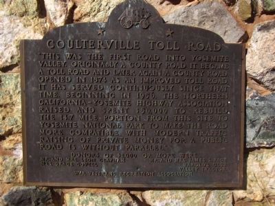Coulterville Toll Road Marker image. Click for full size.