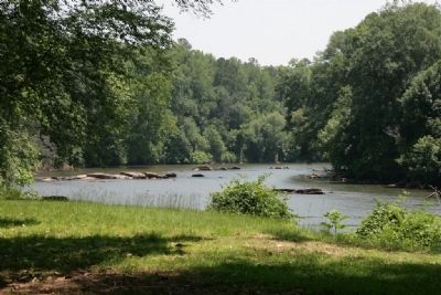 The Tallapoosa River, looking upriver with the Island on the right of the frame. image. Click for full size.