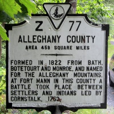 Alleghany County Marker (obverse). Click for full size. Alleghany County Marker (obverse) image. Click for full size.
