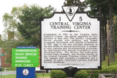 Central Virginia Training Center Marker image. Click for full size.