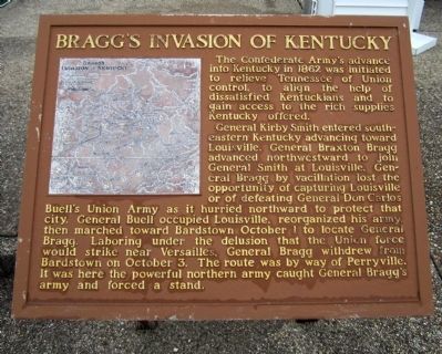 Bragg's Invasion Of Kentucky Marker image. Click for full size.