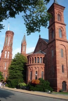 Original Smithsonian Institution Building - northwest corner, viewed from across Jefferson Drive. image. Click for full size.