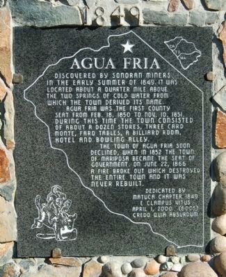 Agua Fria Marker. Click for full size. Agua Fria Marker image. Click for full size.