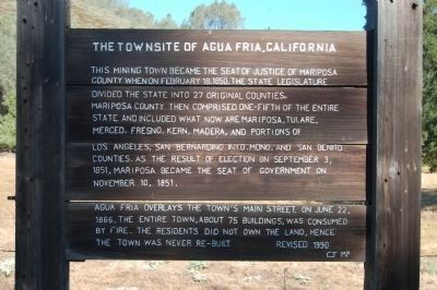 The Townsite of Agua Fria, California Marker image. Click for full size.