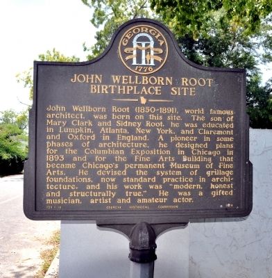 John Wellborn Root Birthplace Site Marker image. Click for full size.