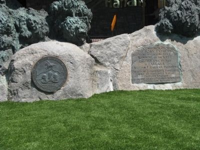 The Pony Express Marker and National Pony Express Centennial Association Trail Marker. Click for full size. The Pony Express Marker and National Pony Express Centennial Association Trail Marker image. Click for full size.