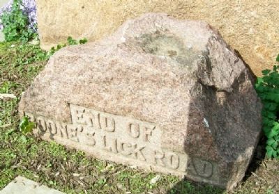 End of Boone's Lick Trail Marker. Click for full size. End of Boone's Lick Trail Marker image. Click for full size.