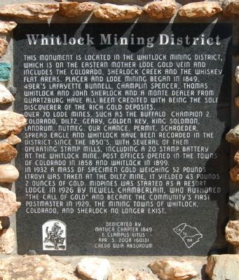 Whitlock Mining District Marker image. Click for full size.