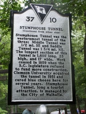 Stumphouse Tunnel Marker Reverse image. Click for full size.