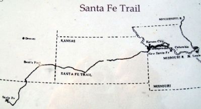 Santa Fe Trail Map on City of Trails Marker image. Click for full size.