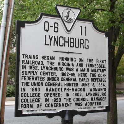 Lynchburg Marker, Side B image. Click for full size.
