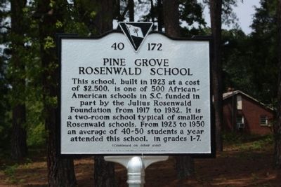 Pine Grove Rosenwald School Marker image. Click for full size.