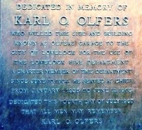 Dedicated to the Memory of Karl O. Olfers Marker image. Click for full size.