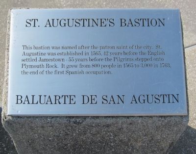 St. Augustine's Bastion Marker. Click for full size. St. Augustine's Bastion Marker image. Click for full size.
