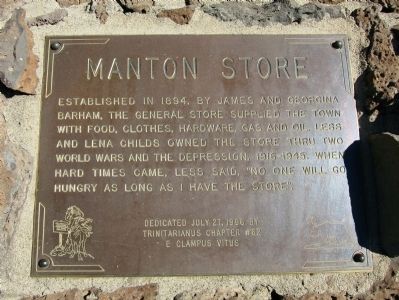 Manton Store Marker image. Click for full size.