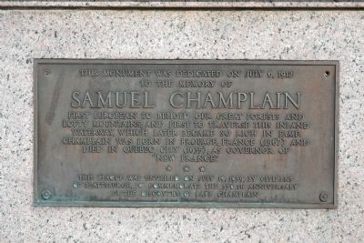 Samuel Champlain Marker. Click for full size. Samuel Champlain Marker image. Click for full size.