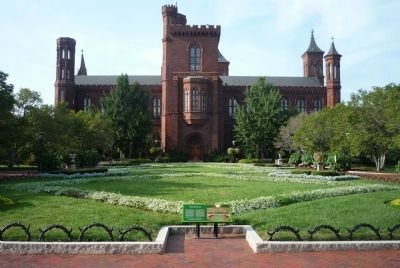 The Enid A. Haupt Garden with the Smithsonian "Castle" behind the parterre image. Click for full size.