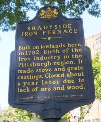 Shadyside Iron Furnace Marker image. Click for full size.