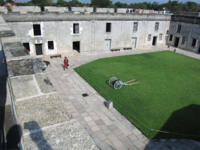 Courtyard, Marker and Replica Cannon image. Click for full size.
