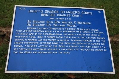 Cruft's Division - Granger's Corps Marker image. Click for full size.