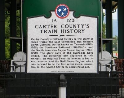 Carter County's Train History Marker image. Click for full size.