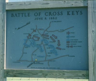 Battle of Cross Keys Map image. Click for full size.