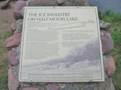 The Ice Industry on Half Moon Lake Marker image. Click for full size.