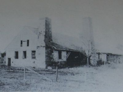 Marker close-up: Early photo showing roof structure image. Click for full size.