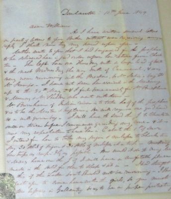 Marker close-up: John Marshall letter, 11th June 1849 image. Click for full size.