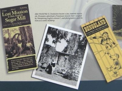Marker close-up: Photo, Brochures from "Lost Mission & Olde English Sugar Mill" and "Bongoland" image. Click for full size.