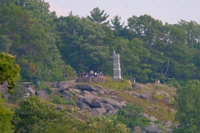 LIttle Round Top with telephoto lens equivalent to typical field binoculars image. Click for full size.