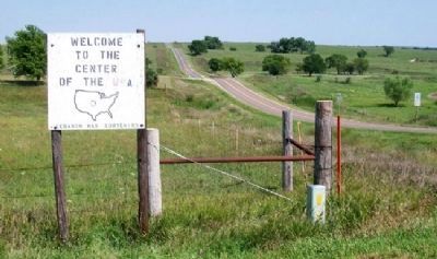 Looking East From Near The Geographic Center of the United States Marker image. Click for full size.