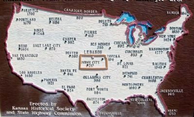 Map on The Geographic Center Marker. Click for full size. Map on The Geographic Center Marker image. Click for full size.
