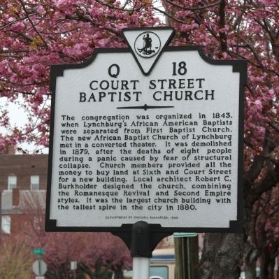 Court Street Baptist Church Marker image. Click for full size.