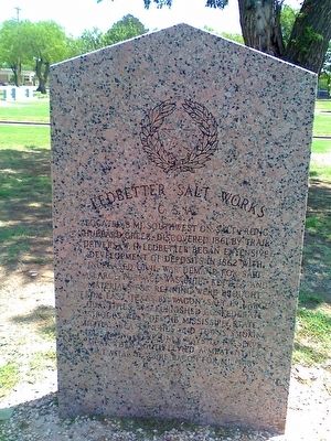 Ledbetter Salt Works CSA Marker/Monument. Click for full size. Ledbetter Salt Works CSA Marker/Monument image. Click for full size.