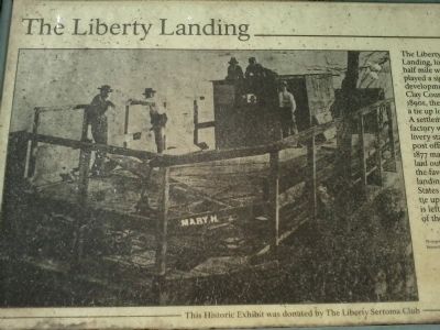 The Liberty Landing - Close up of photo on marker image. Click for full size.