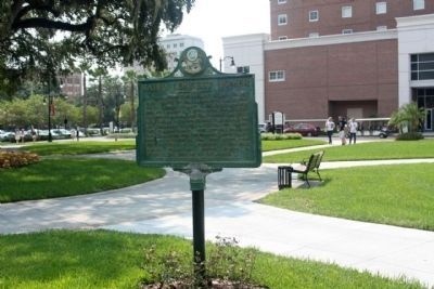 Babe's Longest Homer Marker along West North B Street, on the University of Tampa campus image. Click for full size.
