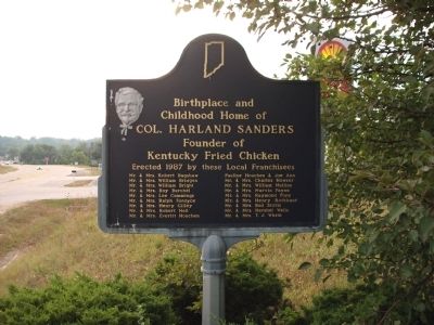 Birthplace and Childhood Home of Col. Harland Sanders Marker image. Click for full size.