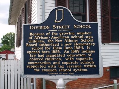 Side 'One' - - Division Street School Marker. Click for full size. Side 'One' - - Division Street School Marker image. Click for full size.