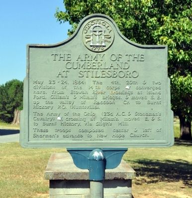 The Army of the Cumberland at Stilesboro Marker image. Click for full size.