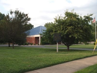 Wide View - - Civil War Hospital Marker. Click for full size. Wide View - - Civil War Hospital Marker image. Click for full size.