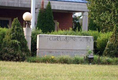 Sign - - "Clark #40 Masonic Lodge". Click for full size. Sign - - "Clark #40 Masonic Lodge" image. Click for full size.