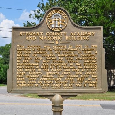 Stewart County Academy and Masonic Building Marker image. Click for full size.
