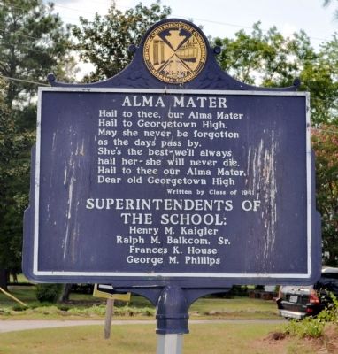 Georgetown High School / Alma Mater Marker. Click for full size. Georgetown High School / Alma Mater Marker image. Click for full size.