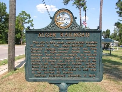 Alger Railroad Marker. Click for full size. Alger Railroad Marker image. Click for full size.