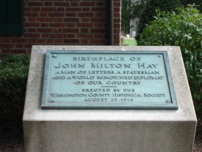 Birthplace of John Milton Hay Marker image. Click for full size.