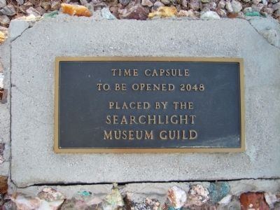 Plaque at Base of Searchlight Marker image. Click for full size.