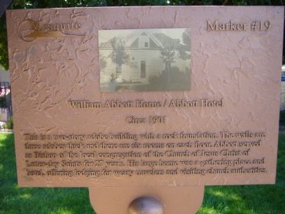 William Abbott Home/Abbott Hotel Marker image. Click for full size.