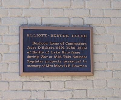 Elliott-Bester House Marker image. Click for full size.