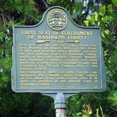 First Seat of Government of Randolph County Marker image. Click for full size.